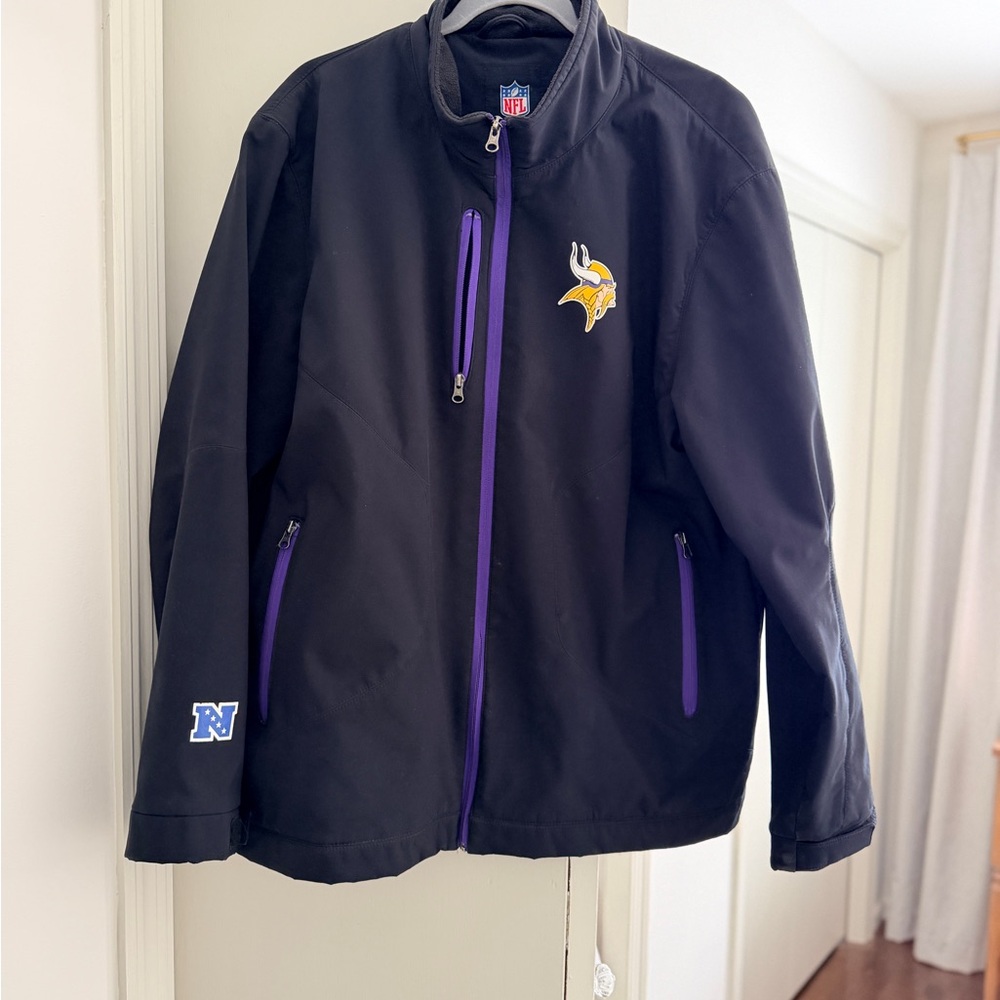 Minnesota Vikings Black Softshell Jacket with Purple Accents